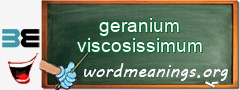 WordMeaning blackboard for geranium viscosissimum